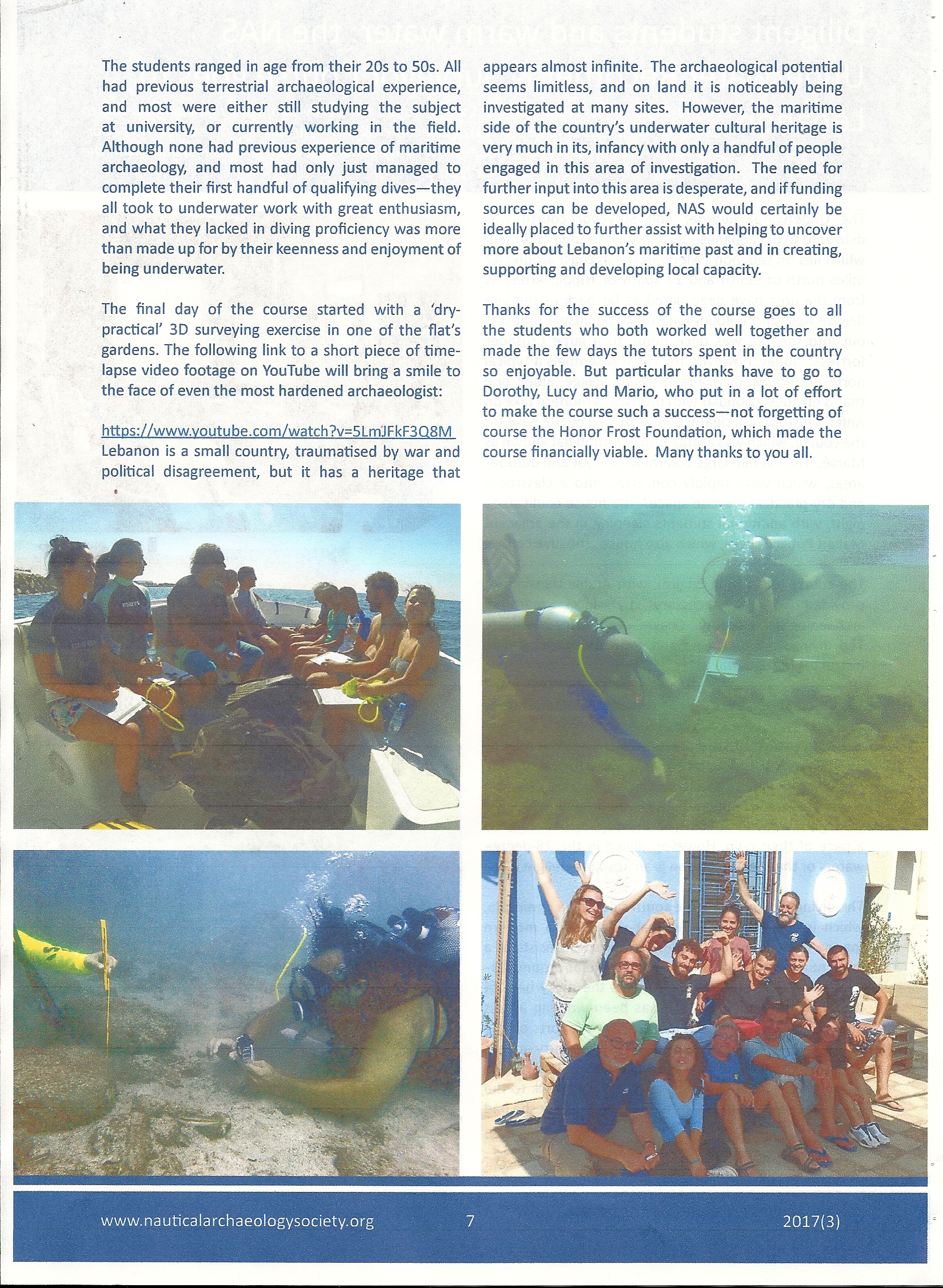 Article - Lebanon Field School 2017